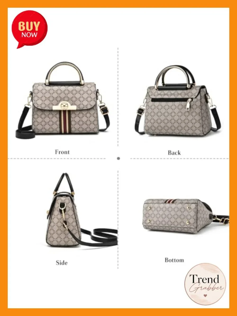 PU Leather Top-Handle Satchel Bag Women Shoulder Crossbody Handbag